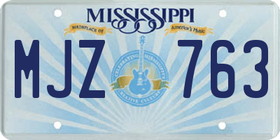 MS license plate MJZ763