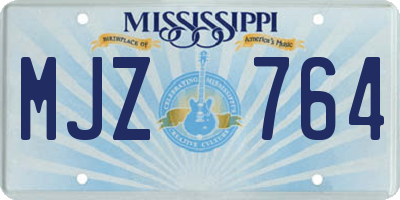 MS license plate MJZ764