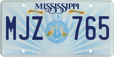 MS license plate MJZ765