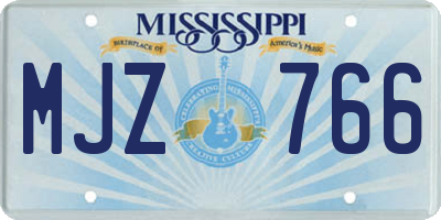 MS license plate MJZ766