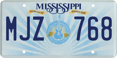 MS license plate MJZ768
