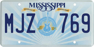 MS license plate MJZ769