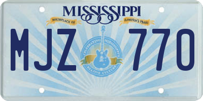 MS license plate MJZ770