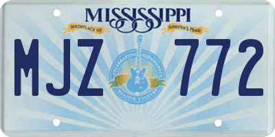 MS license plate MJZ772