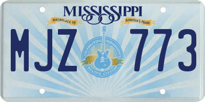 MS license plate MJZ773