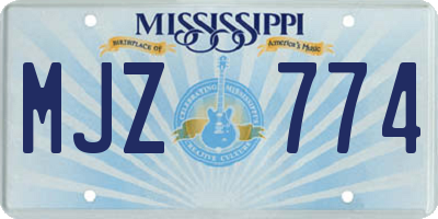 MS license plate MJZ774