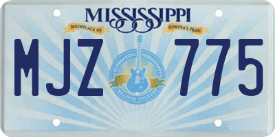MS license plate MJZ775