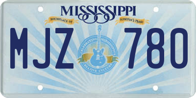 MS license plate MJZ780