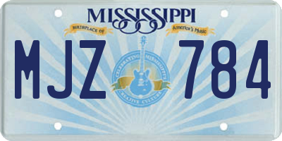 MS license plate MJZ784