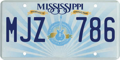 MS license plate MJZ786