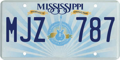 MS license plate MJZ787