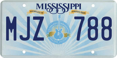 MS license plate MJZ788