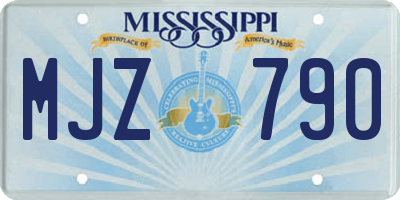MS license plate MJZ790