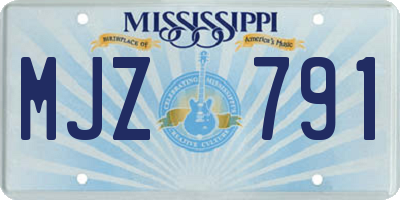 MS license plate MJZ791