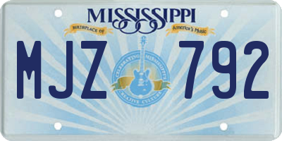 MS license plate MJZ792