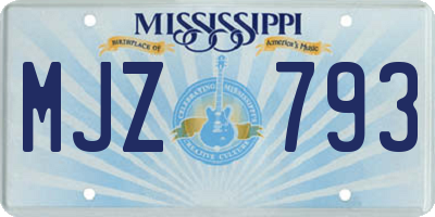 MS license plate MJZ793