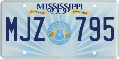 MS license plate MJZ795