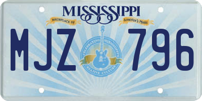 MS license plate MJZ796