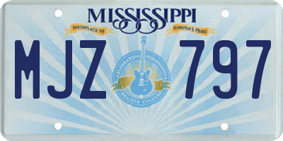 MS license plate MJZ797