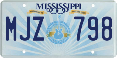 MS license plate MJZ798