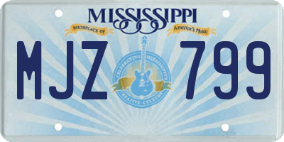 MS license plate MJZ799