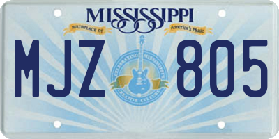 MS license plate MJZ805