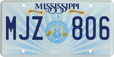 MS license plate MJZ806