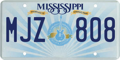 MS license plate MJZ808