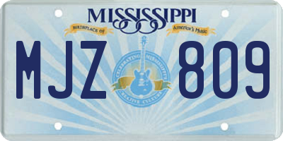 MS license plate MJZ809