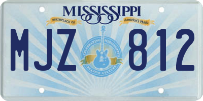 MS license plate MJZ812