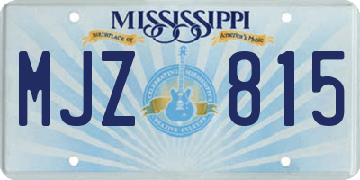 MS license plate MJZ815