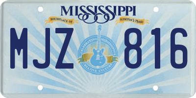 MS license plate MJZ816