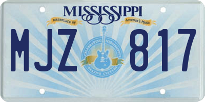 MS license plate MJZ817