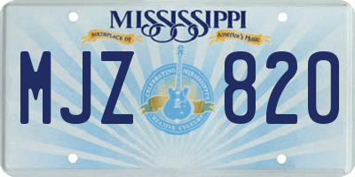 MS license plate MJZ820