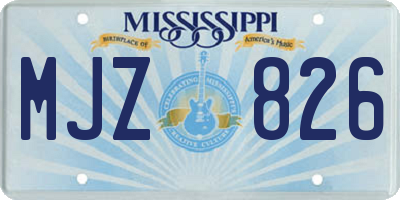 MS license plate MJZ826