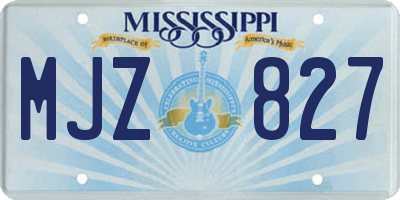 MS license plate MJZ827