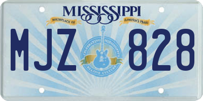 MS license plate MJZ828
