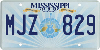 MS license plate MJZ829