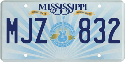 MS license plate MJZ832