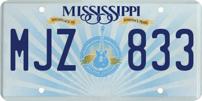 MS license plate MJZ833