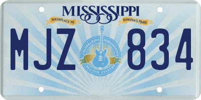 MS license plate MJZ834