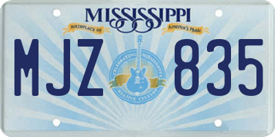 MS license plate MJZ835