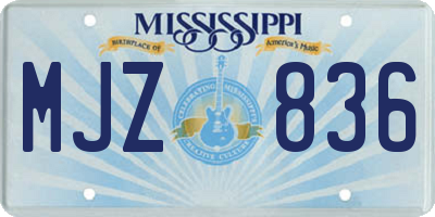 MS license plate MJZ836