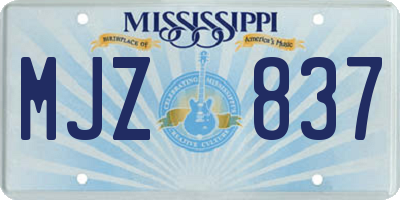 MS license plate MJZ837