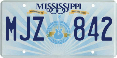 MS license plate MJZ842