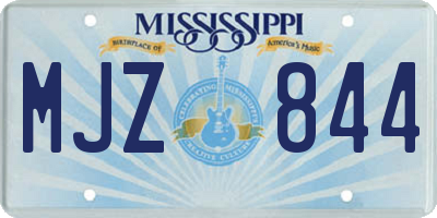 MS license plate MJZ844