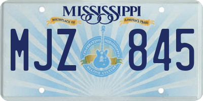 MS license plate MJZ845