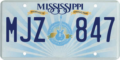 MS license plate MJZ847