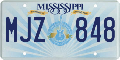 MS license plate MJZ848