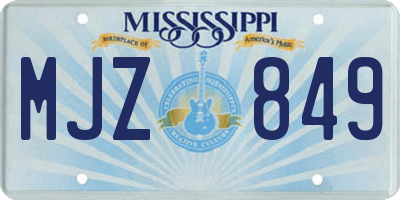 MS license plate MJZ849